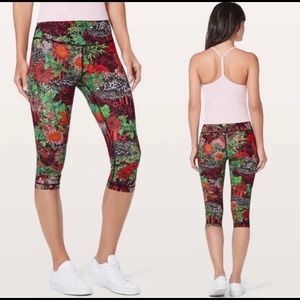 Lululemon Leggings Wunder Under Hi-Rise 1/2 Tight 17" Zen Garden Multi Pattern